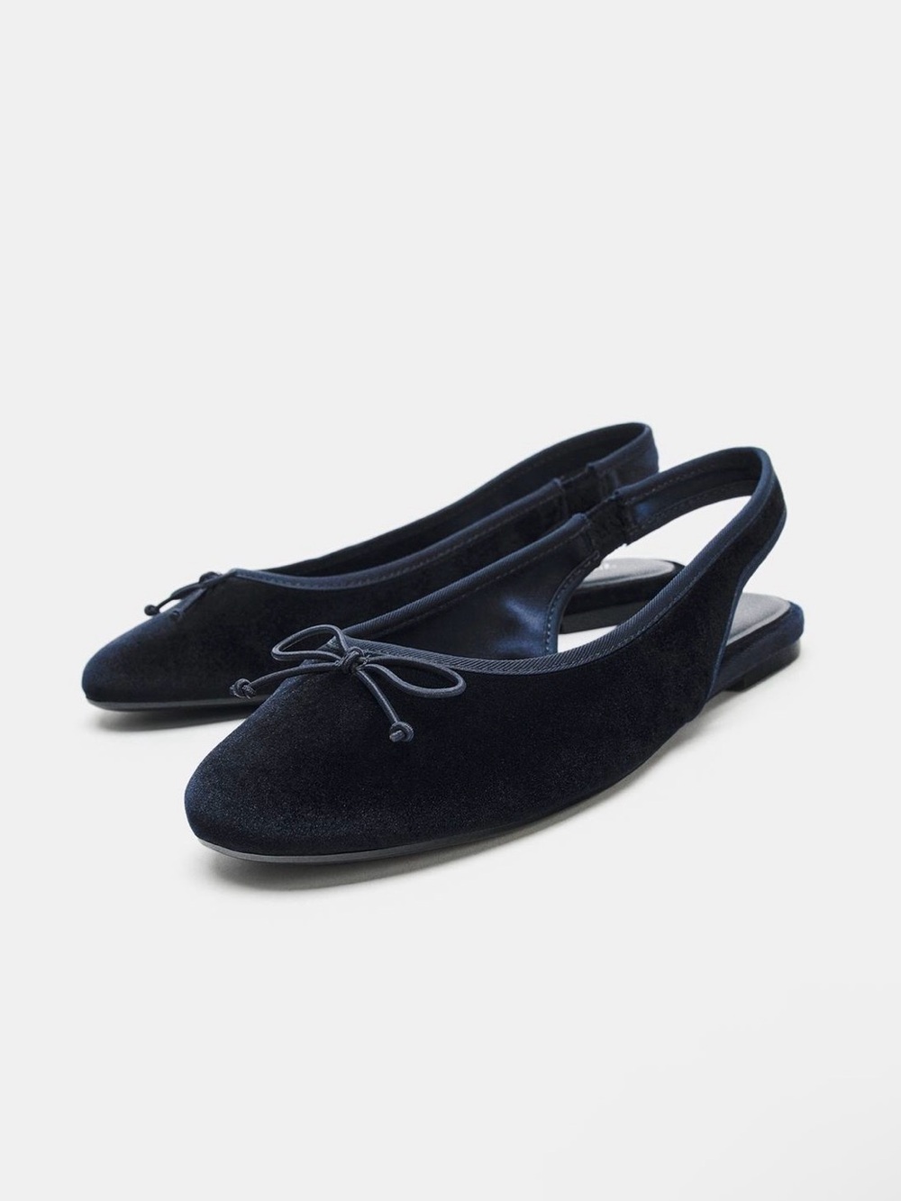 Zara VELVET EFFECT SLINGBACK BALLET FLATS